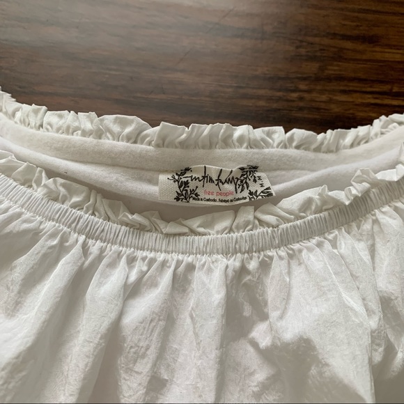 FREE PEOPLE Off Shoulder Ruffled Bodysuit White - Picture 3 of 6